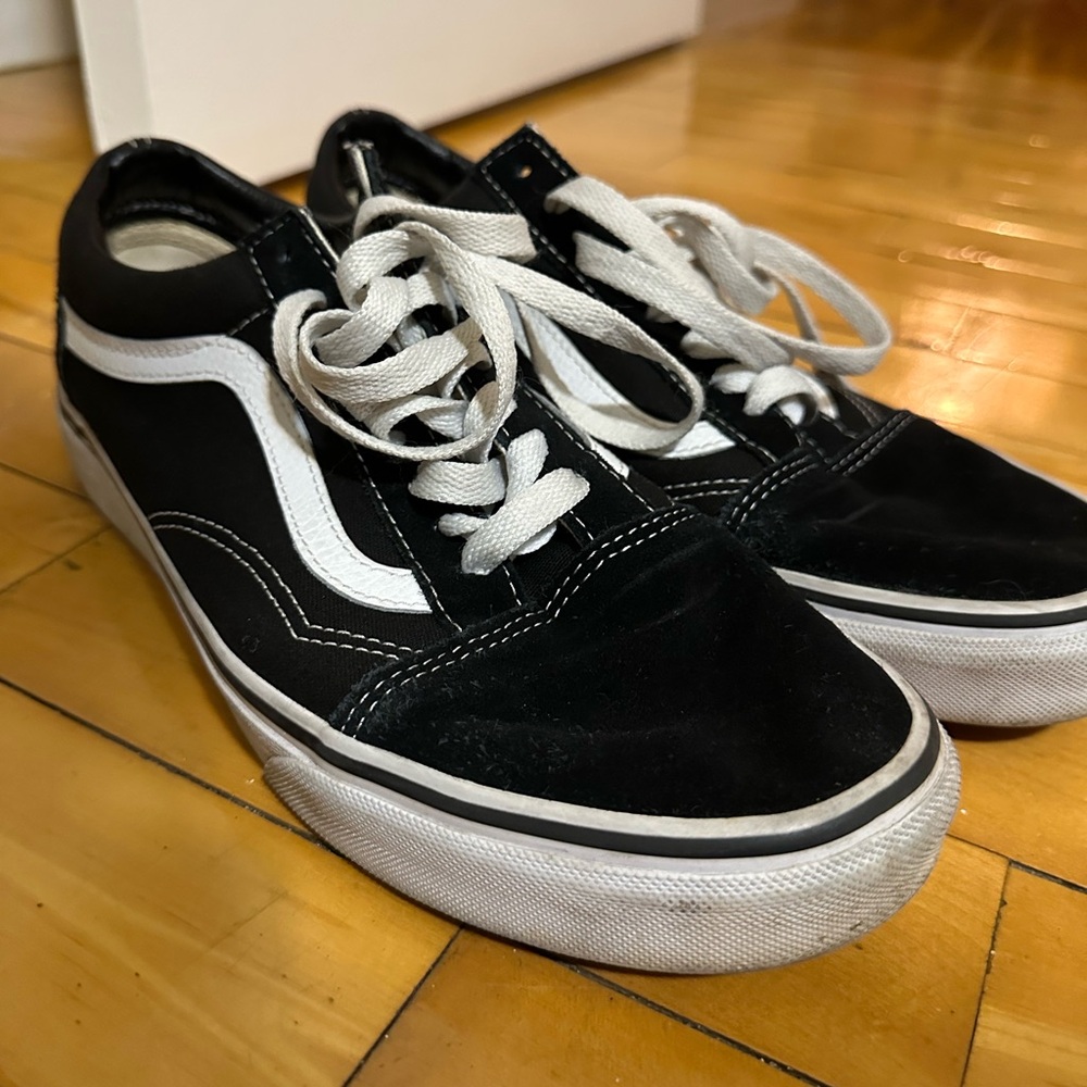 Vans Black and White Lace-Up Sneakers